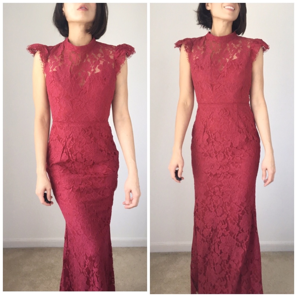 VALENTINE OPEN BACK LACE LONG DRESS - Picture 7 of 8